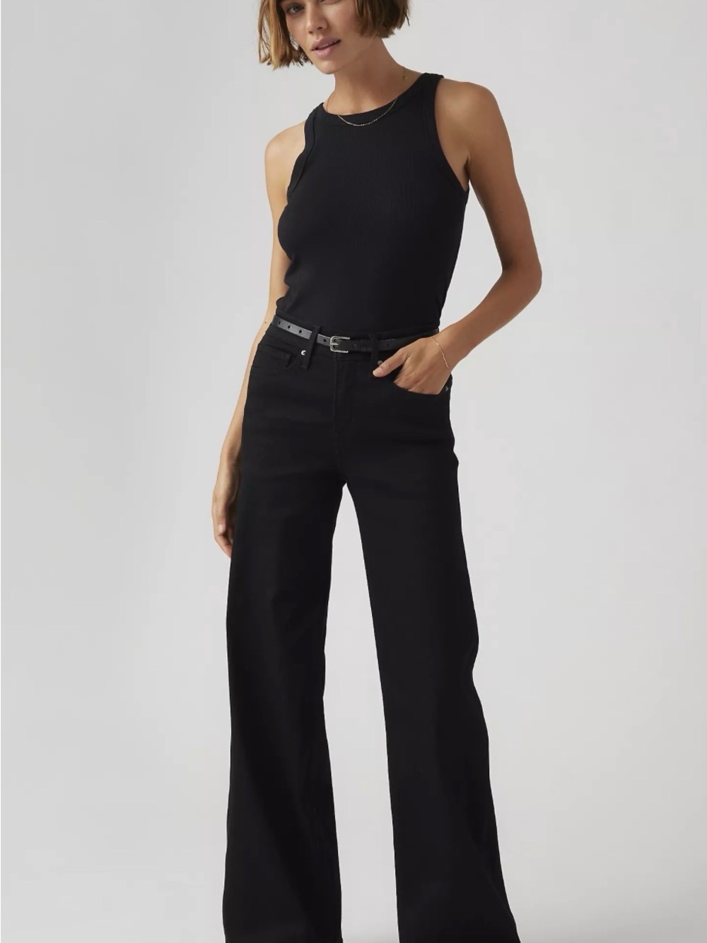 Levi's Black High-Rise Wide Leg Jeans